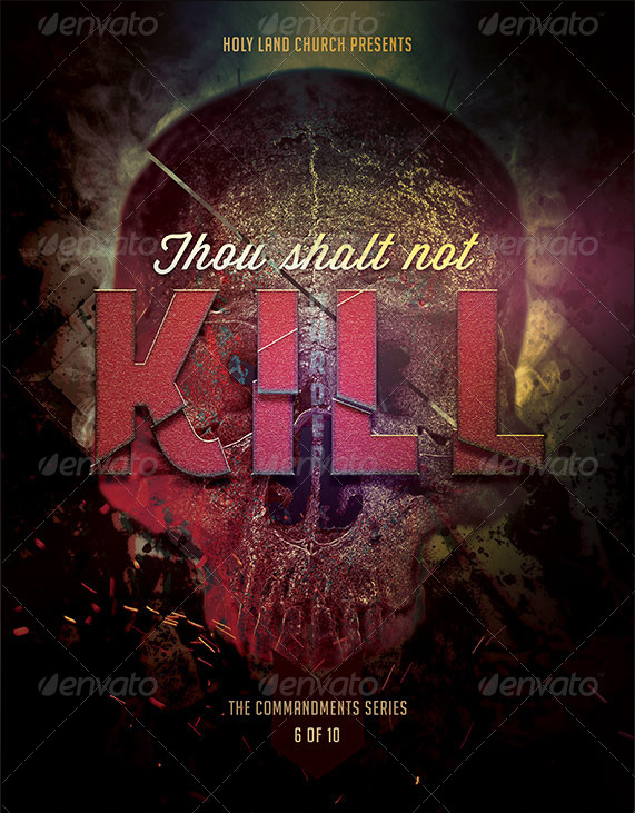 Thou Shalt Not Kill Commandment_6_Thou_Shalt_Not_Kill_Church_FLYER_Template_PREVIEW