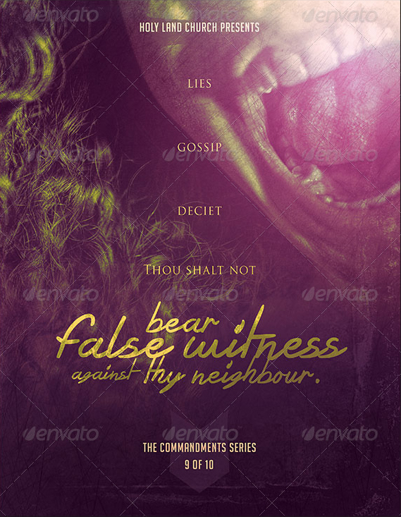 No False Witness Commandment_9_No_False_Witness_Church_FLYER_Template_PREVIEW